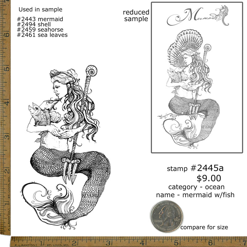 #2445a - Mermaid with Fish - Ocean